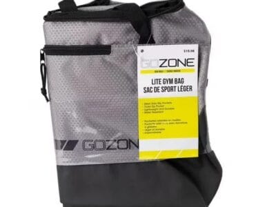 GoZone Lite Gym Bag – Grey/Black, With mesh side slip pockets