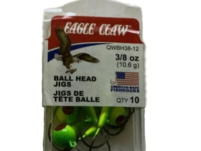 EAGLE CLAW QWBH38-12 3/8 oz 10.6 g BALL HEAD JIGS FISHHOOKS QTY 10