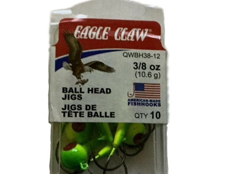 EAGLE CLAW QWBH38-12 3/8 oz 10.6 g BALL HEAD JIGS FISHHOOKS QTY 10