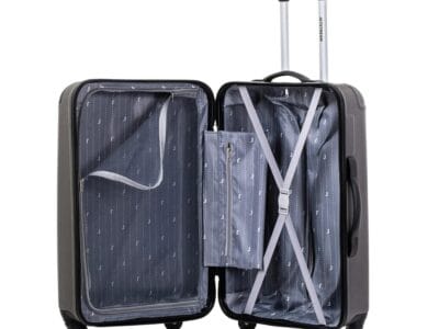 Jetstream 24-inch Hardside Spinner Upright Checked Luggage, Durable ABS/PC Material, Charcoal