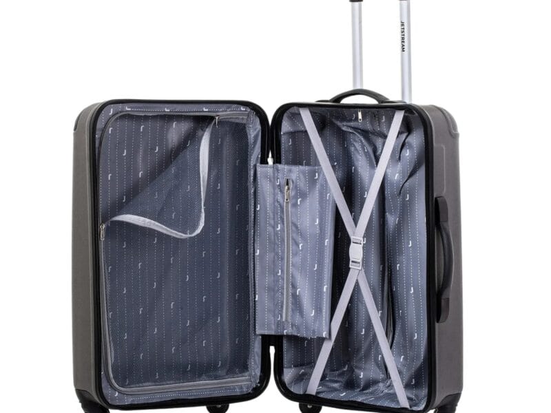 Jetstream 24-inch Hardside Spinner Upright Checked Luggage, Durable ABS/PC Material, Charcoal
