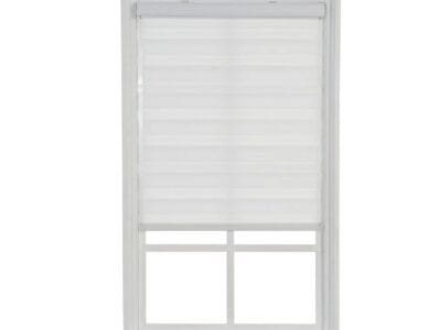 Hometrends Cordless Zebra Light Filtering Roller Shade 30″x72″ White