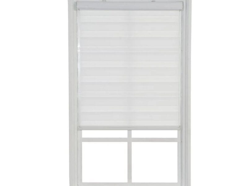 Hometrends Cordless Zebra Light Filtering Roller Shade 30″x72″ White