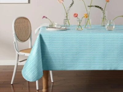 Home Trends Herringbone PEVA Tablecloth, 52″ x 70″ 100% PEVA Vinyl
