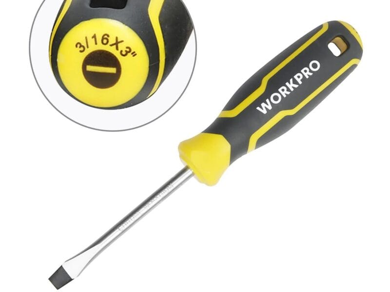 WorkPro Slotted Screwdriver 3/16 x 3″/75mm