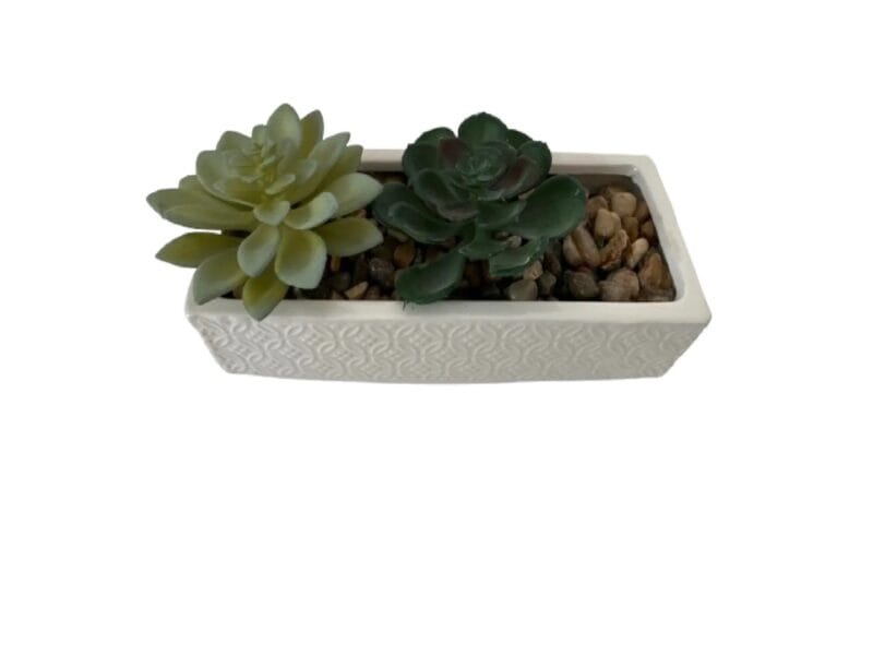 Hometrends Modern Minimalist White Ceramic Plant Pot Articial Potted Succulents