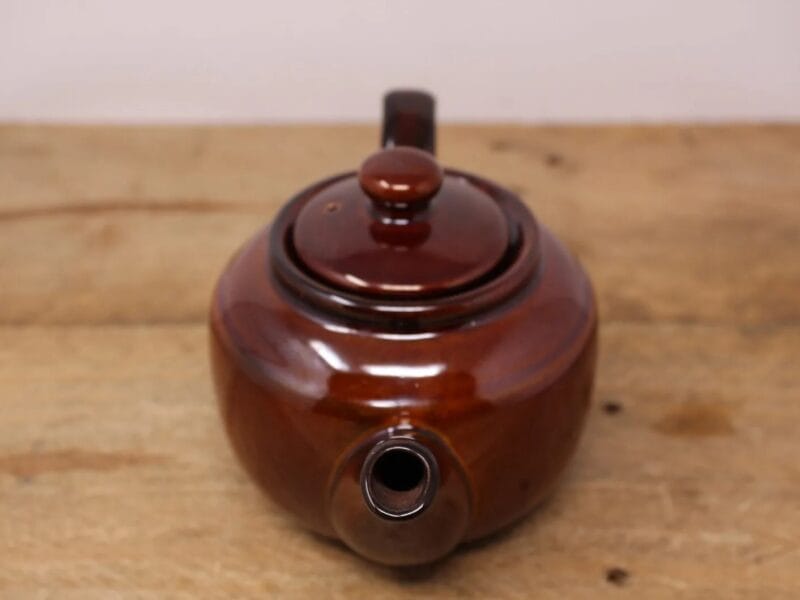 Vintage Small Brown Glazed Teapot