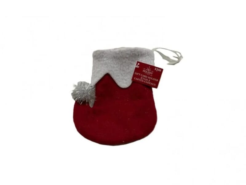 Holiday Time Mini Stocking Red and White, Gift Card Holder