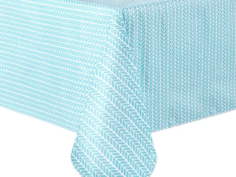 Home Trends Herringbone PEVA Tablecloth, 52″ x 70″ 100% PEVA Vinyl