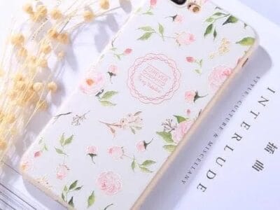 Protective Case For iPhone 8 Plus & 7 Plus Embossment Peach Blossom Pattern Soft TPU