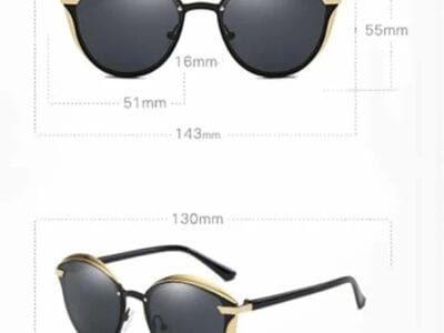 Women Fashion Retro Round Metal Frame UV400 Polarized Sunglasses (Grey)