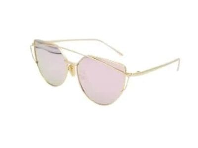 Unisex Fashion Color Film UV400 Reflective Sunglasses (Gold + Pink)