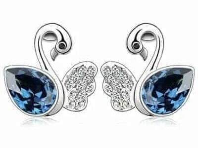 Fashionable Elegant Swan Style Diamond Alloy Earring (Dark Blue)