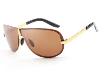 Sunglasses for Men HDCRAFTER E008 Fashion Ultraviolet-proof Polarized (Brown + Gold)