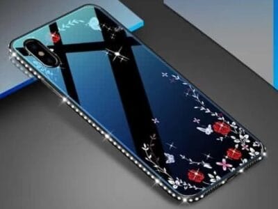 Secret Garden Pattern TPU + Glass Painted Blue Light Protective Back Cover Case – iPhone X