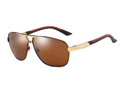 Men Fashion UV400 Aluminium-magnesium Alloy Frame Polarized Sunglasses (Gold & Tawny + Tawny)