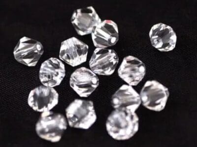 Acrylic Transparent Crystal-like Rhombus Loose Beads 1000pcs (White 6mm)