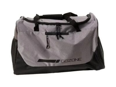 GoZone Lite Gym Bag – Grey/Black, With mesh side slip pockets