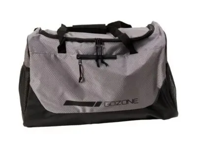 GoZone Lite Gym Bag – Grey/Black, With mesh side slip pockets