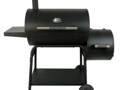 Expert Grill 28″ Offset Steel Charcoal Smoker Grill with Side Firebox, Black