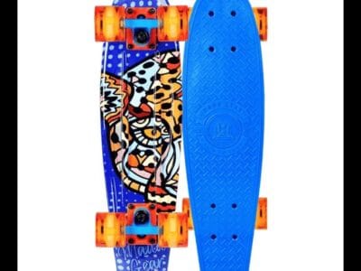 MADD GEAR Baller/Sahara Retro Board 22″ With Light Up Wheels | Skateboard for Adults Teenagers Kids | Skateboards for Kids Children Festivals Birthday Gift | Ages 5+ Years (22″ x 6″)