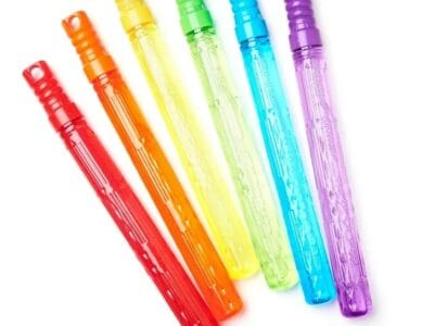Play Day Bubble Maker Stick Toy with 30 Ounce Bubble Solution, 6 Pack, Multiple Colors, Child Ages 3+