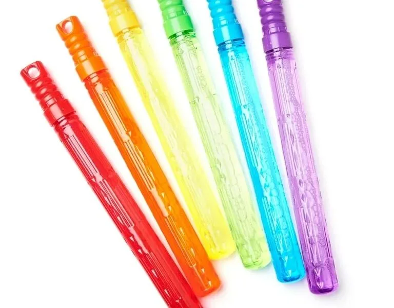 Play Day Bubble Maker Stick Toy with 30 Ounce Bubble Solution, 6 Pack, Multiple Colors, Child Ages 3+