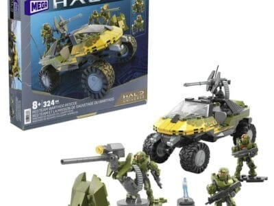 MEGA Halo Red Team Warthog Rescue Building Toy Car Kit with 3 Figures