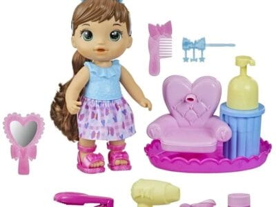 Baby Alive: Sudsy Styling 14-Inch Doll Brown Hair, Green Eyes Kids Toy for Boys and Girls