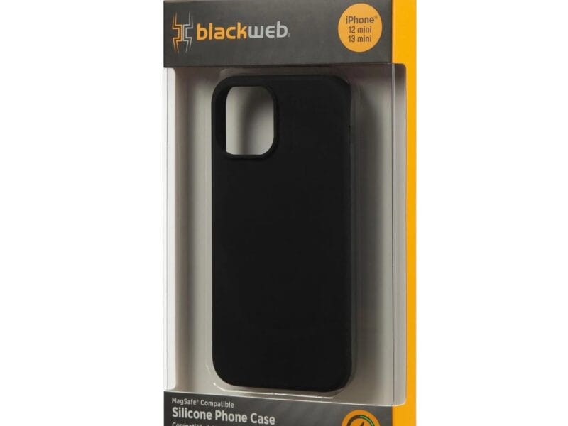 Blackweb iPhone 12 mini & iPhone 13 mini, MagSafe Compatible Lightweight Silicone Phone Case Black
