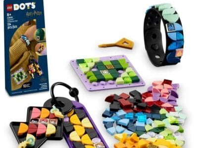LEGO DOTS Hogwarts Accessories Pack 41808, Harry Potter Themed Jewelry Making Kit with Bracelet, 2 Bag Tags and Stich-on Patch, DIY Craft Toy Set for Kids