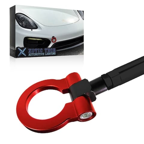 Sport Track Racing Style CNC Aluminum Screw-on Tow Hook Front Bumper Compatible with Porsche Panamera, Carrera 911 991 (Red)