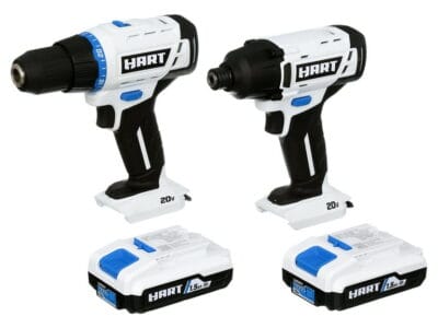 مجموعة المثقاب/التأثير HART 20V تعمل ببطاريات ليثيوم أيون 1.5 أمبير/ساعة، 3 فكوك - البطاريات غير متضمنة