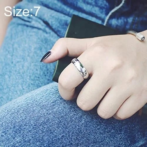 Titanium Steel Ring (Silver) US Size 7