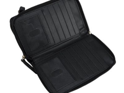 Time and Thru Linear Quilt Ladies Double Zip String Wallet Large string wallet