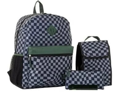 Jetstream 4pcs Full School Day Backpack set Black Checkers
