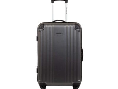 Jetstream 24-inch Hardside Spinner Upright Checked Luggage, Durable ABS/PC Material, Charcoal