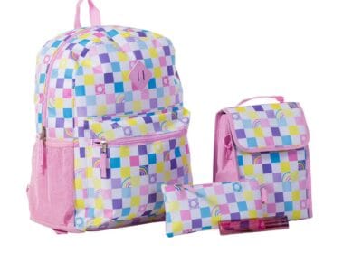 Jetstream 4pcs Full School Day Backpack set Pastel Checkers