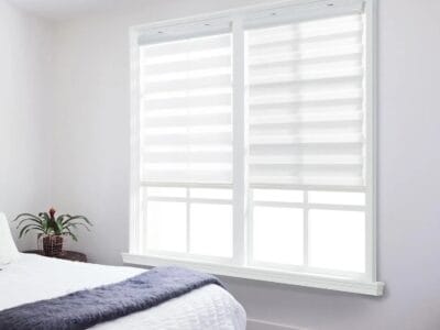 Hometrends Cordless Zebra Light Filtering Roller Shade 30″x72″ White