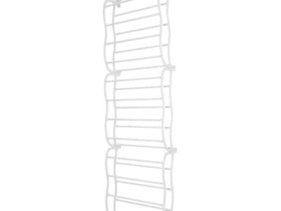 MAINSTAYS Over-the-Door Shoe Rack – Storage Organizer – 36 Pair – White, Stores and organizes 36 pairs of shoes without taking up additional floor space Number of Compartments 12