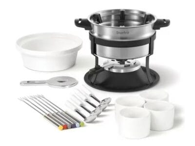 Starfrit – 3-in-1 Fondue Set with Magnetic Fork Guide, 1.6 Liter Capacity, 19 Pieces, Stainless Steel