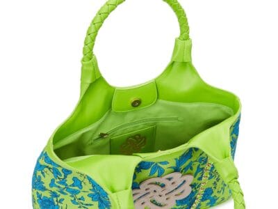 Sam & Libby Carina Women’s Medium Canvas Tote Handbag, Green and Blue