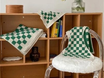 QIUTIAN 3pcs Luxury Checkered Bath Towels Set 2pcs 35x75cm and 1pcs 70x140cm Cotton Plaid Skin-Friendly Bathroom Face Hand Hair Towels