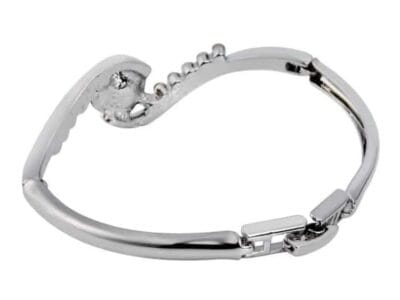 White Crystal Inlaid Bracelet (Silver)