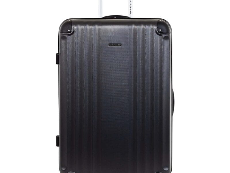 Jetstream 28-inch Hardside Spinner Upright Checked Luggage, Durable ABS/PC Material, Charcoal
