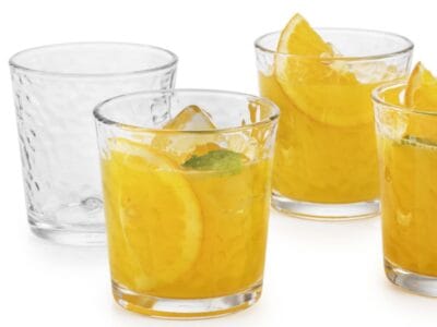 Libbey Crinkle Double-Old-Fashioned Glasses, Set of 4, 13 oz/386 mL
