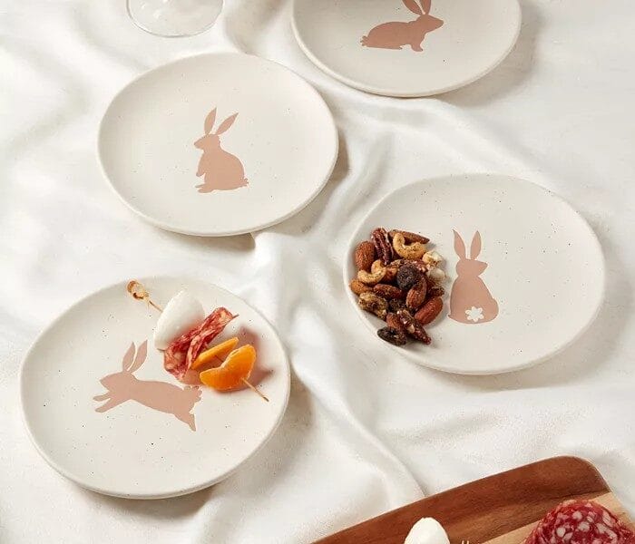 Easter Bunny Stoneware Appetizer Plate