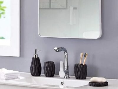 Ceramic Toothbrush Holder Pattern Artistic Design Bathroom Organization