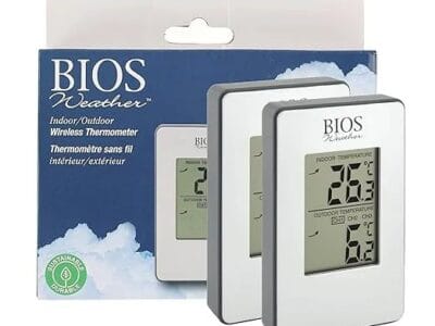 BIOS Thermor Indoor/Outdoor Wireless Thermometer (Silver, 6-Inch x 6.25-Inch x 0.6-Inch)