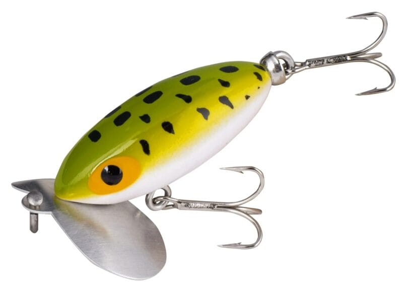 Arbogast Jitterbug Clicker Topwater Baits 2″ Frog White Belly 1/4 oz